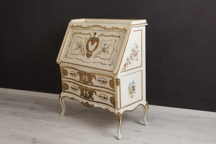 Pamono Hand-Painted and Gilded Secretaire, 1950s Clearance