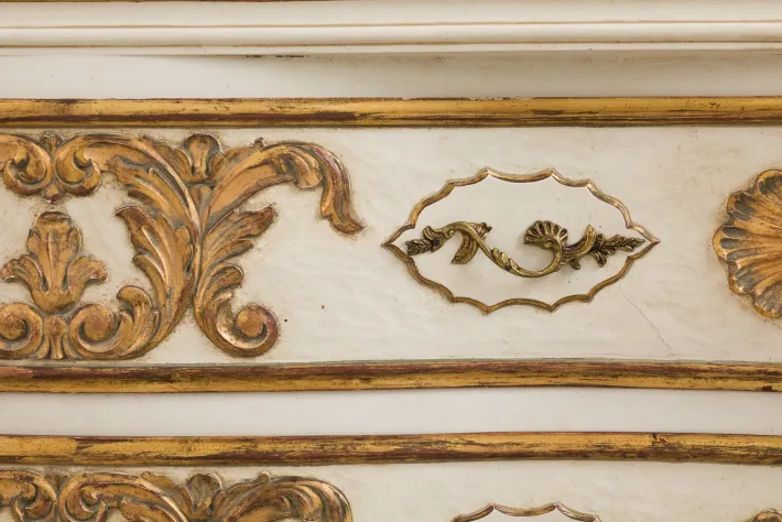 Pamono Hand-Painted and Gilded Secretaire, 1950s Clearance