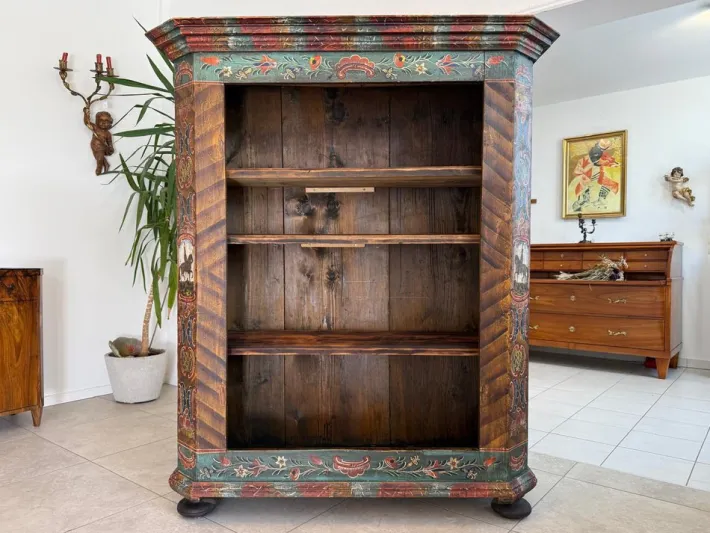 Pamono Hand-Painted Farmers Shelf, Bookcase, Tyrol Farmers Box, Riders Box G2030 New