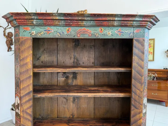 Pamono Hand-Painted Farmers Shelf, Bookcase, Tyrol Farmers Box, Riders Box G2030 New