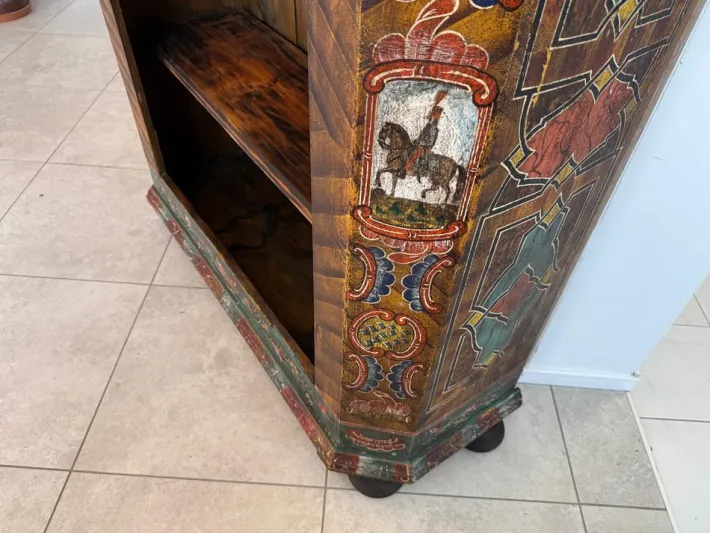 Pamono Hand-Painted Farmers Shelf, Bookcase, Tyrol Farmers Box, Riders Box G2030 New