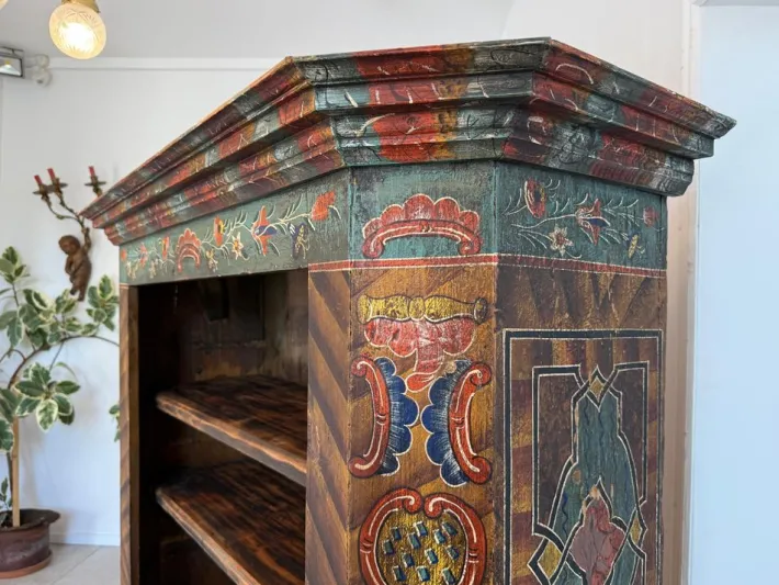 Pamono Hand-Painted Farmers Shelf, Bookcase, Tyrol Farmers Box, Riders Box G2030 New