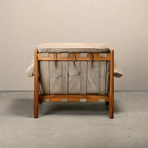Pamono Hardwood and Suede Lounge Chair in the style of Percival Lafer and Jean Gillon, 1960s New