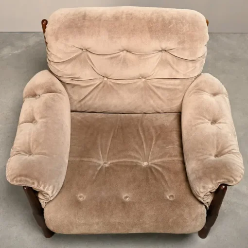 Pamono Hardwood and Suede Lounge Chair in the style of Percival Lafer and Jean Gillon, 1960s New