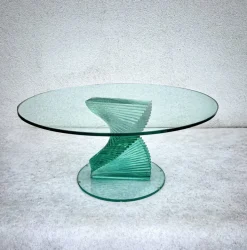 Pamono Helix Spiral Sculptural Glass Coffee Table in the style of Danny Lane, 1980s Sale