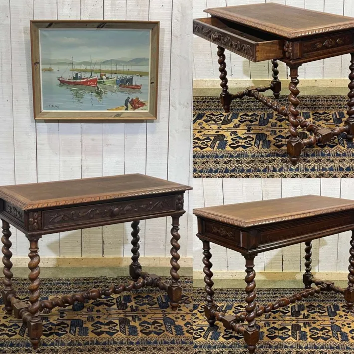 Pamono Henry II Oak Desk, Early 20th Century Hot