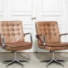Pamono Hercules Desk Chairs in Leather by Kenneth Bergenblad for Dux, Sweden, 1970s, Set of 2 Discount