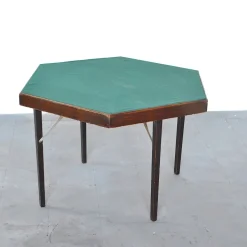 Pamono Hexagonal Folding Card Table from Fratelli Zari Milano, 1950s Sale