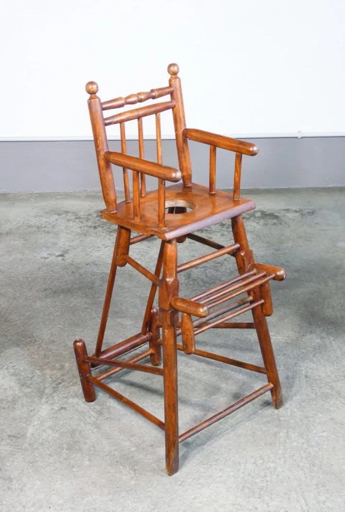 Pamono High Chair Childrens Potty in Walnut Wood Clearance