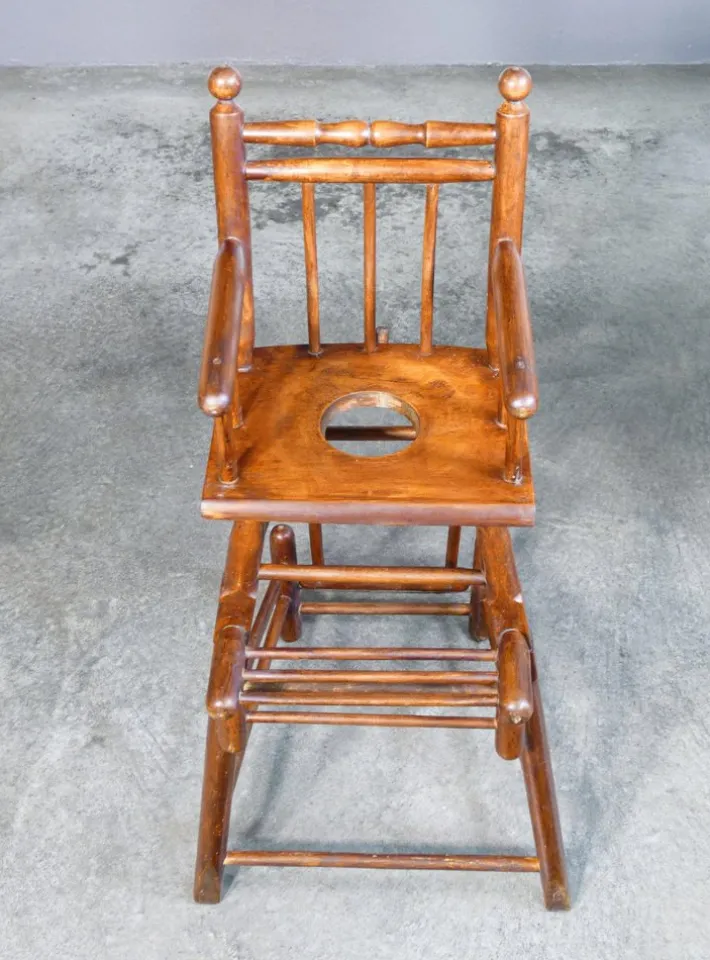 Pamono High Chair Childrens Potty in Walnut Wood Clearance