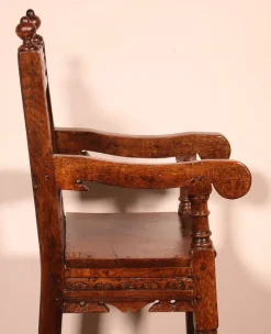 Pamono High Period Children's Chair in Oak, 17th Century New