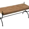 Pamono Hollywood Regency Patinated Iron and Brass Bedroom Bench, 1960s Sale