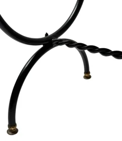 Pamono Hollywood Regency Patinated Iron and Brass Bedroom Bench, 1960s Sale