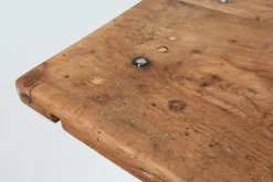 Pamono Industrial Bistro Table with Cast Iron Legs and Wooden Top, Belgium, 1920s Outlet