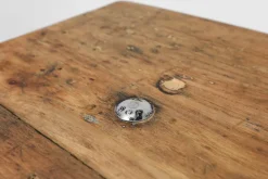 Pamono Industrial Bistro Table with Cast Iron Legs and Wooden Top, Belgium, 1920s Outlet