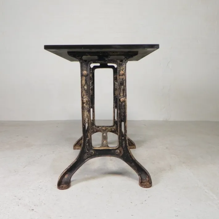 Pamono Industrial Cast Iron Garden Table with Stone Top, 1930s Online