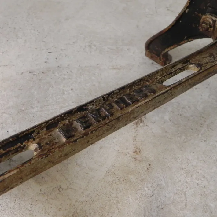 Pamono Industrial Cast Iron Garden Table with Stone Top, 1930s Online