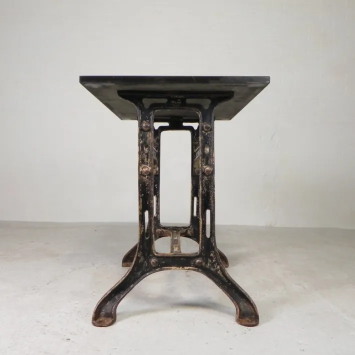 Pamono Industrial Cast Iron Garden Table with Stone Top, 1930s Online
