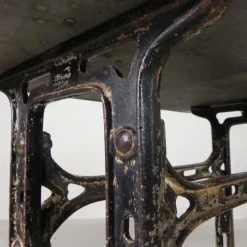 Pamono Industrial Cast Iron Garden Table with Stone Top, 1930s Online