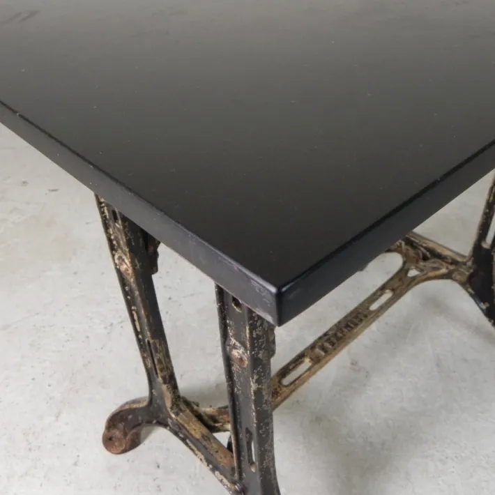 Pamono Industrial Cast Iron Garden Table with Stone Top, 1930s Online