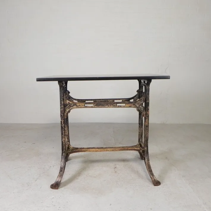 Pamono Industrial Cast Iron Garden Table with Stone Top, 1930s Online
