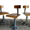 Pamono Industrial Factory Machinist Sewing Chairs from Simanco, 1940s, Set of 3 Clearance