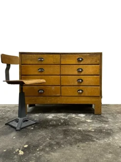 Pamono Industrial Factory Machinist Sewing Chairs from Simanco, 1940s, Set of 3 Clearance