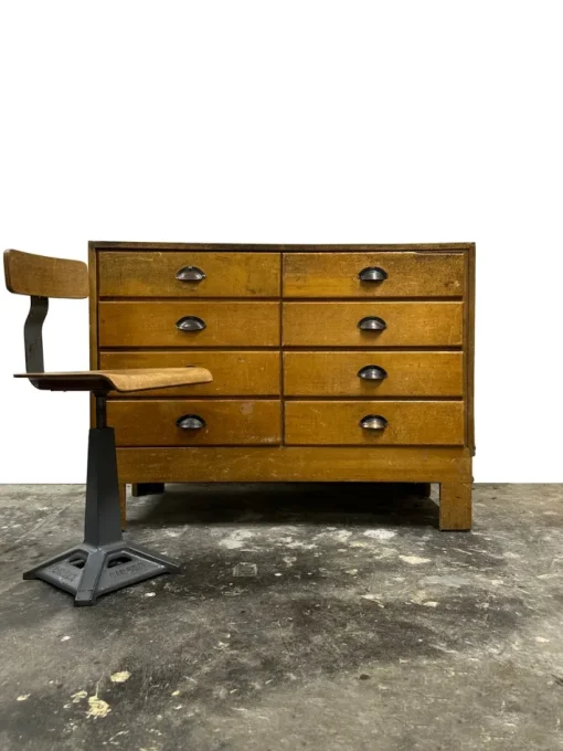 Pamono Industrial Factory Machinist Sewing Chairs from Simanco, 1940s, Set of 3 Clearance