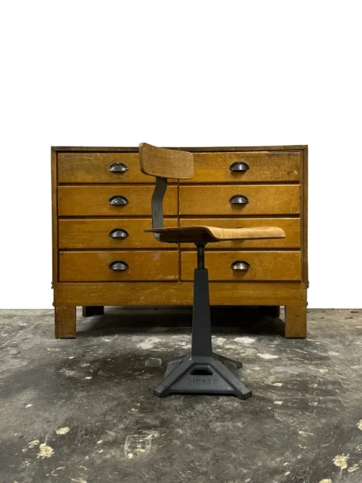 Pamono Industrial Factory Machinist Sewing Chairs from Simanco, 1940s, Set of 3 Clearance