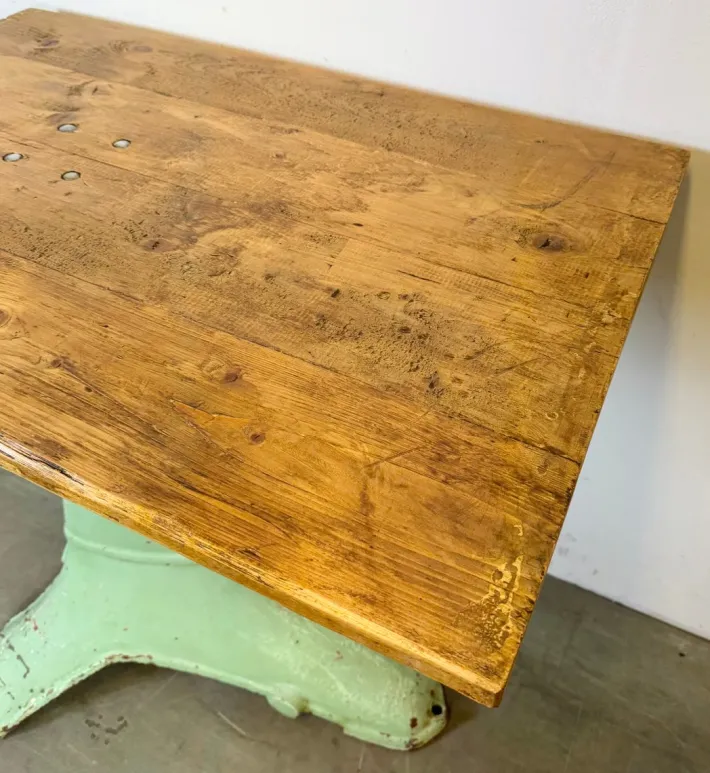 Pamono Industrial Green Cast Iron Table, 1960s Online