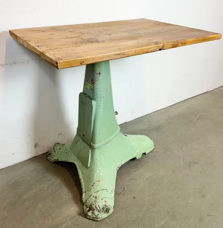 Pamono Industrial Green Cast Iron Table, 1960s Online