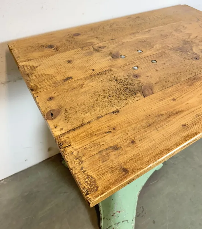 Pamono Industrial Green Cast Iron Table, 1960s Online