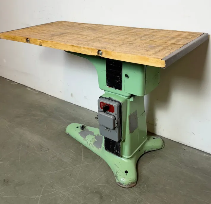Pamono Industrial Green Cast Iron Table, 1960s Discount
