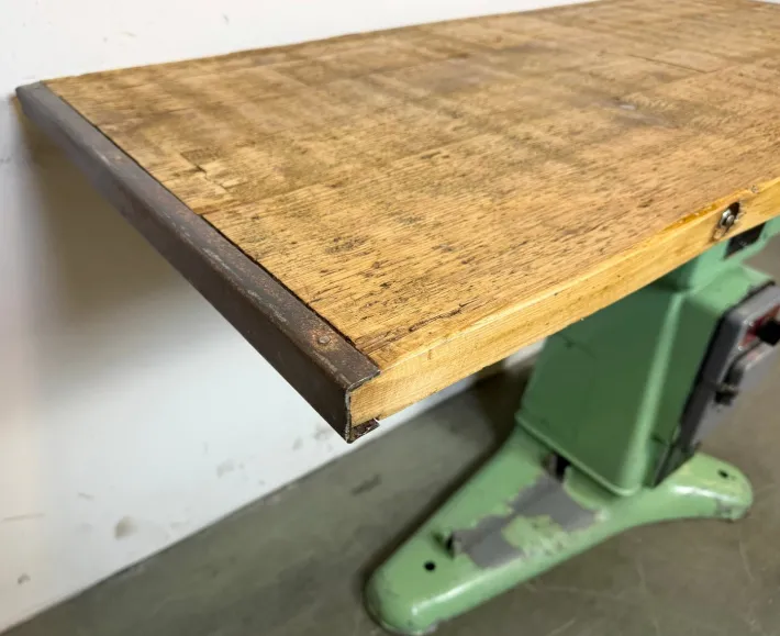 Pamono Industrial Green Cast Iron Table, 1960s Discount