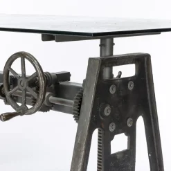 Pamono Industrial Iron and Glass Workbench, Denmark Discount