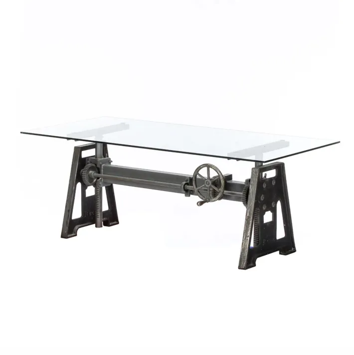 Pamono Industrial Iron and Glass Workbench, Denmark Discount