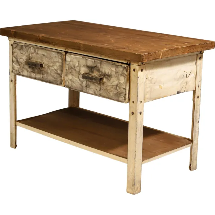 Pamono Industrial Iron Kitchen Table, Former Czechoslovakia, 1950s Online