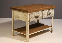 Pamono Industrial Iron Kitchen Table, Former Czechoslovakia, 1950s Online