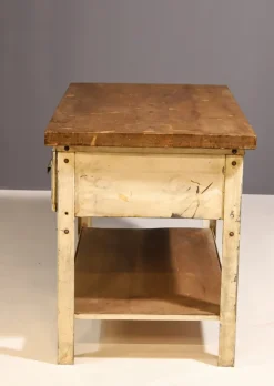 Pamono Industrial Iron Kitchen Table, Former Czechoslovakia, 1950s Online