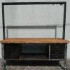 Pamono Industrial Island Counter in Steel and Walnut, 1970s Outlet