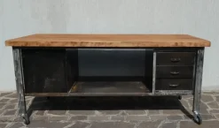 Pamono Industrial Island Counter in Steel and Walnut, 1970s Outlet