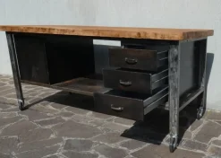 Pamono Industrial Island Counter in Steel and Walnut, 1970s Outlet