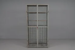 Pamono Industrial Lockable Metal Wine Cabinet with Space for 64 Wine Bottles, 1960s Outlet