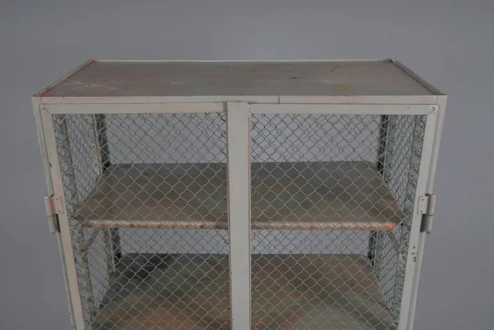 Pamono Industrial Lockable Metal Wine Cabinet with Space for 64 Wine Bottles, 1960s Outlet