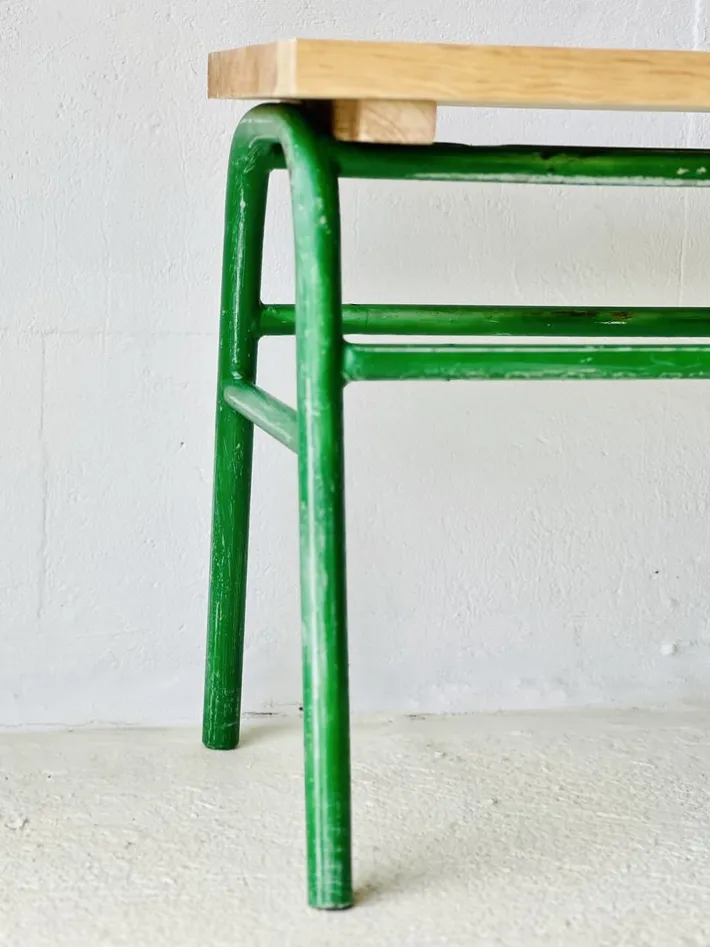 Pamono Industrial Metal & Spruce Bench, 1970s Discount