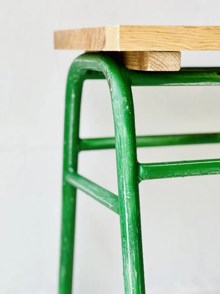 Pamono Industrial Metal & Spruce Bench, 1970s Discount