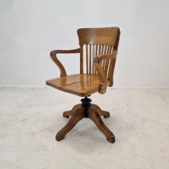 Pamono Industrial Oak Swivel Chair, 1900s Online