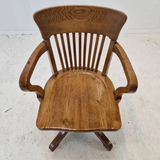 Pamono Industrial Oak Swivel Chair, 1900s Online