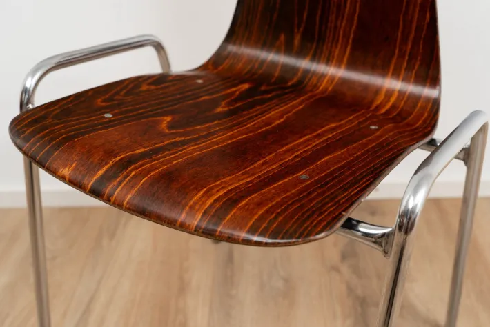 Pamono Industrial School Chair by Eromes, 1970s Outlet