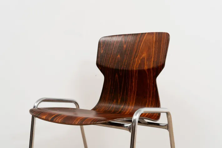 Pamono Industrial School Chair by Eromes, 1970s Outlet
